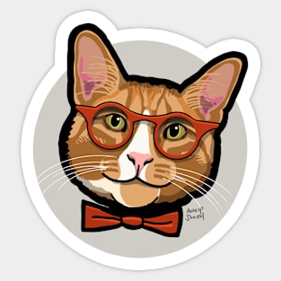 Hipster Cat #1 Sticker